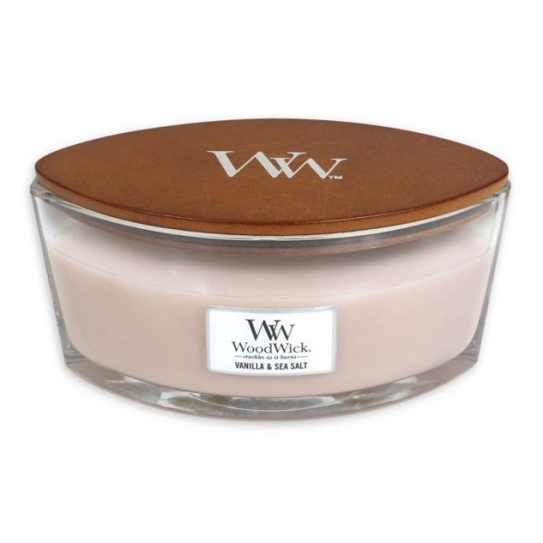 WoodWick HearthWick Vanilla and Sea Salt Ellipse Candle, 453g