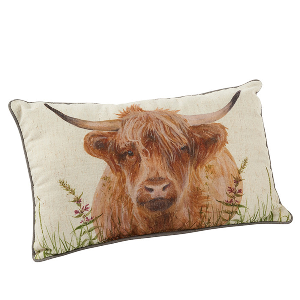 jellycat highland cow cushion