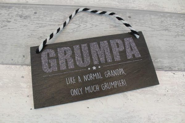 'Grumpa' Grandad Slate Hanging Plaque - Langs