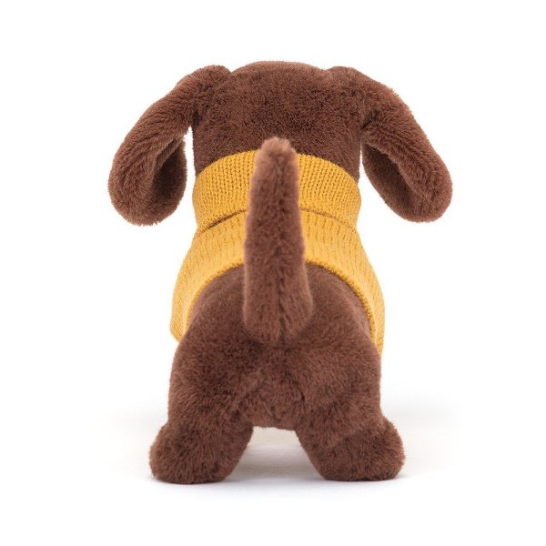 Jellycat Sweater Sausage Dog Yellow - 14x7cm