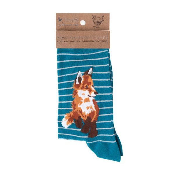 'Born to be Wild’ Blue Fox Socks - Wrendale Designs