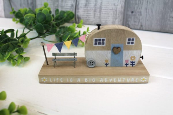 Life is a Big Adventure Wooden Caravan House Block Ornament - Langs