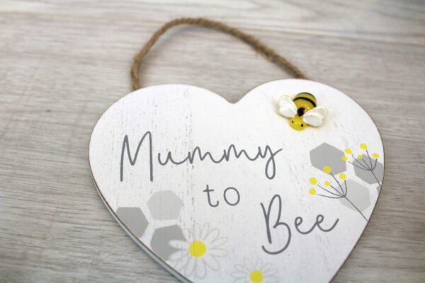 'Mummy To Bee' Wooden Hanging Heart Plaque - Langs