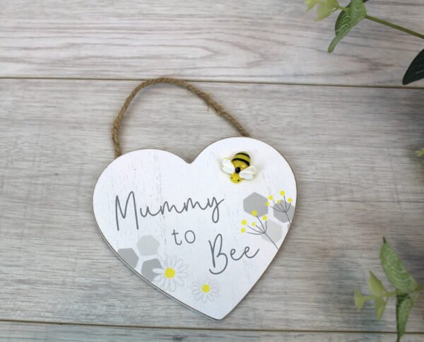 'Mummy To Bee' Wooden Hanging Heart Plaque - Langs