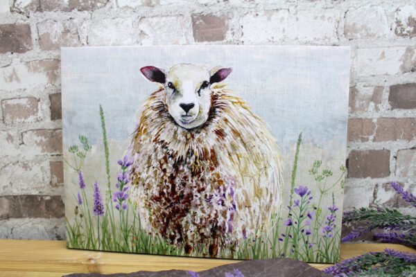 Sheep In Lavender Fields Artwork Canvas - Langs