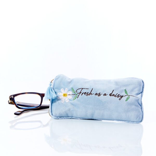 Fresh As a Daisy Embroidered Velvet Glasses Case - Langs