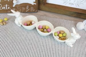 Ceramic Bunny Triple Snack Bowl - Langs