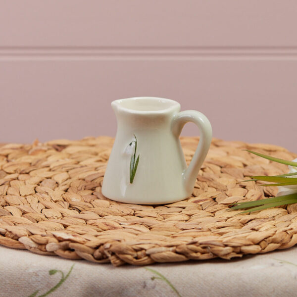 Stoneware Embossed Snowdrop Flower Mini Jug - Langs