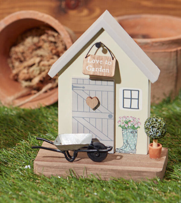 Love To Garden Wooden House Block Ornament - Langs