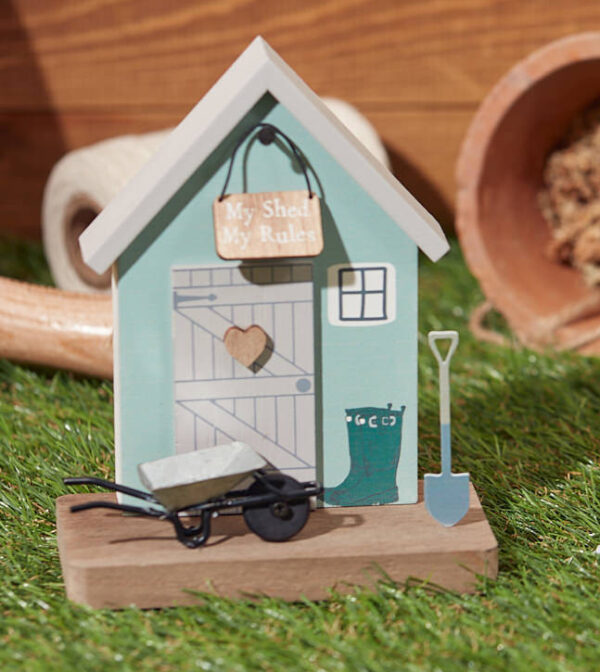 My Shed My Rules Wooden House Block Ornament - Langs