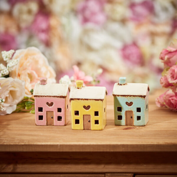 Cute Pink Mini Ceramic House Ornament - Langs