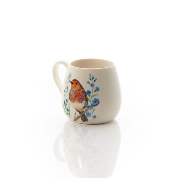 Robin Floral Forget-Me-Not Ceramic Mug - Langs