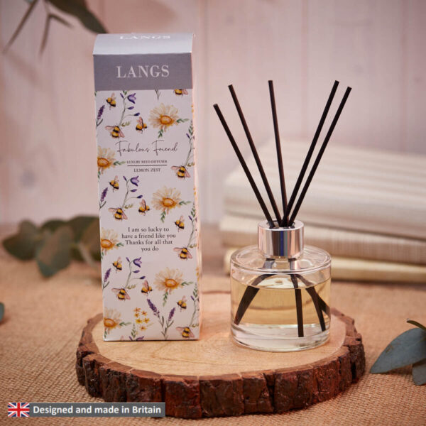 Lemon Zest 'Fabulous Friend' Floral Bee Luxury Reed Diffuser