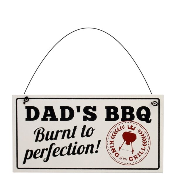 Dad's BBQ Burnt To Perfection Wooden Hanging Plaque