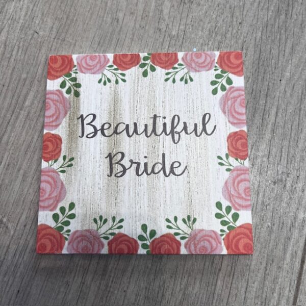 beautiful bride floral wedding coaster langs