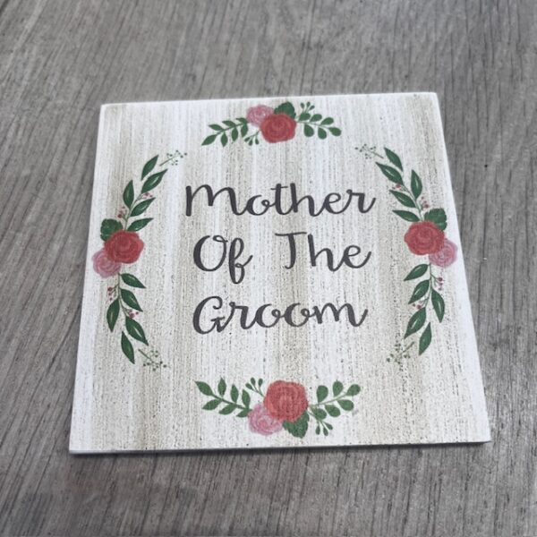 mother of the groom floral wedding coaster langs