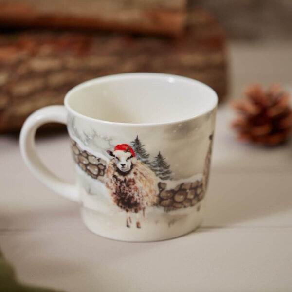 Festive Sheep In Snow Mug - Langs