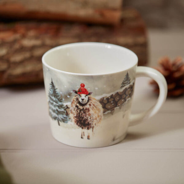 Festive Sheep In Snow Mug - Langs