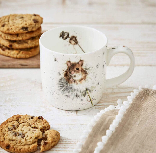 'Country Mice' Mouse and Dandelion China Mug - Wrendale Designs