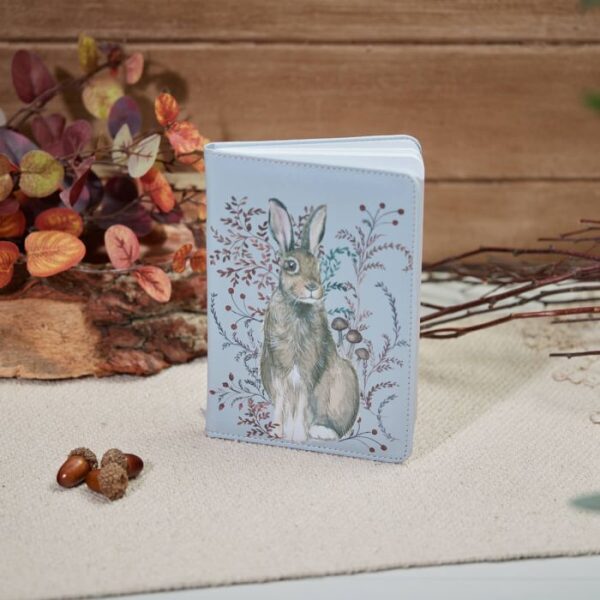 Rustic Woodland Hare and Mushrooms PU A5 Notebook - Langs