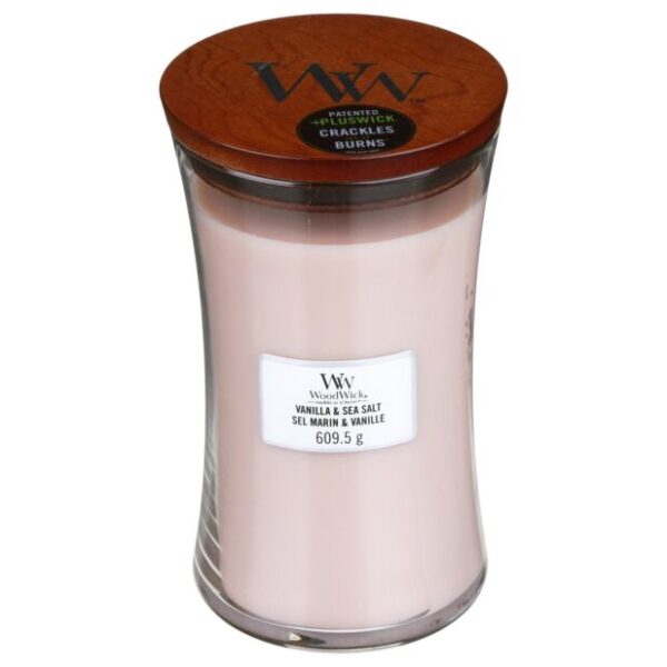 WoodWick Vanilla and Sea Salt Large Hourglass Candle, 604g